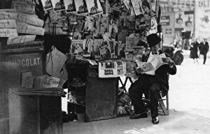 Ernest Flammarion Gallery: Newspaper stand, Paris, 1931.Artist: Ernest Flammarion