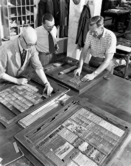 Newspaper typesetting, Mexborough, South Yorkshire, 1959. Artist: Michael Walters