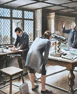 Telescope Prints: Newton Invents a New Telescope, c1934