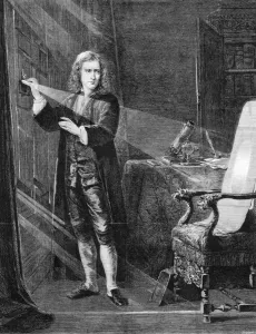 Sir Isaac Prints: Newton Investigating Light, c1879