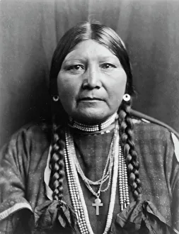 Braids Prints: Nez Percé matron, c1910. Creator: Edward Sheriff Curtis