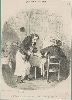 Waiter Prints: N'faites pas attention m'sieu... 19th century. Creator: Honore Daumier