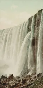 Photochrom Print Prints: Niagara, Falls from [below?], ca 1900. Creator: Unknown