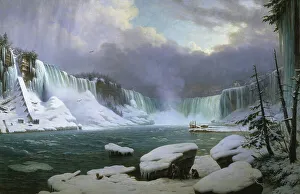 Niagara Prints: Niagara Falls in Winter. Artist: Sebron, Hippolyte (1801-1879)