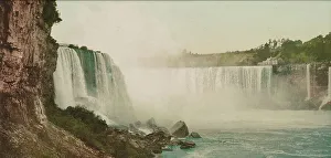 Photochrom Print Prints: Niagara, general view from Cave of the Winds, ca 1900. Creator: Unknown
