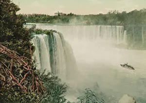 Photochrom Print Prints: Niagara, Horseshoe Fall from Goat Island, c1898. Creator: Unknown