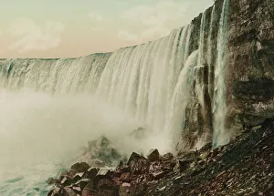 Photochrom Print Prints: Niagara, Horseshoe Fall from Table Rock, c1898. Creator: Unknown