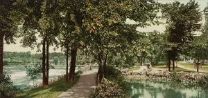 Photochrom Print Prints: Niagara, Prospect Park, ca 1900. Creator: Unknown