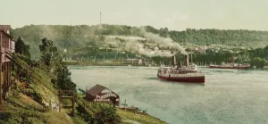 Ontario Prints: Niagara, Queenstown (i.e. Queenston) Heights from Lewiston, ca 1900. Creator: Unknown