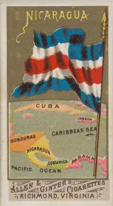 Ginter Prints: Nicaragua, from Flags of All Nations, Series 1 (N9) for Allen &amp
