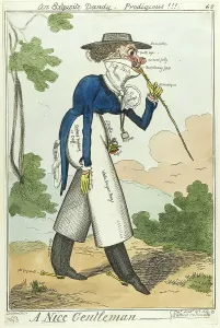 Cruikshank Ir Prints: A Nice Gentleman, published September 12, 1818. Creator: Isaac Robert Cruikshank