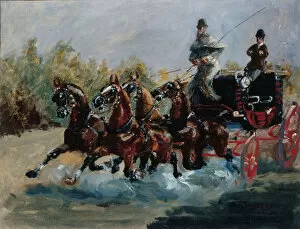 Horse Driving Gallery: Nice, on the Promenade des Anglais. Artist: Toulouse-Lautrec, Henri, de (1864-1901)