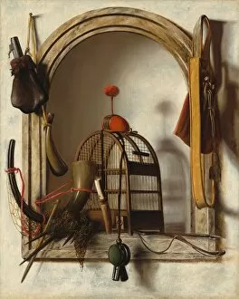 Birdcage Gallery: Niche with Falconry Gear, probably 1660s. Creator: Christoffel Pierson