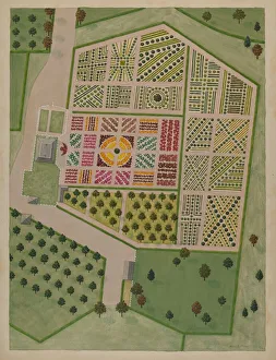 Birds Eye View Gallery: Nicholas Bayard Estate, c. 1936. Creator: Helen Miller