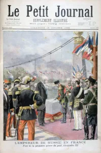 Nicholas II of Russia and Felix Faure, President of the French Republic, 1896. Artist: Oswaldo Tofani