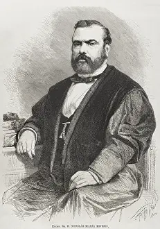 Nicolas Maria Rivero (1814-1878), Spanish politician, founder of the Partido Democrata, 1878. Creators: Bernardo Rico, Jose Vallejo