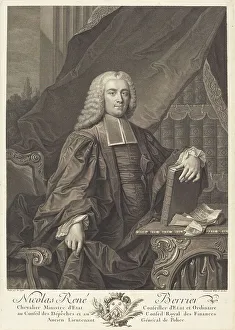 Escutcheon Prints: Nicolas Rene Berryer. Creator: Johann Georg Wille