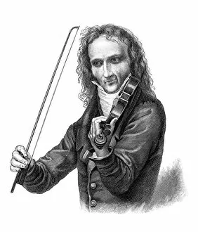 Images Dated 3rd July 2006: Nicolo Paganini, 19th century Italian violinist, violist, guitarist and composer, (1900)