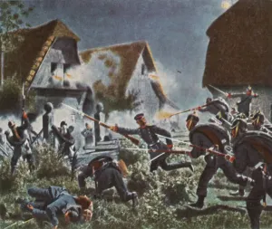 Carl Gallery: Night attack at Podol, 26 June 1866, (1936). Creator: Unknown