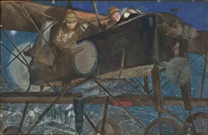 Great War Prints: Night bombing, 1918. Creator: Flameng, Francois (1856-1923)