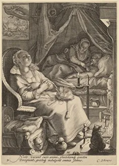 Cradle Prints: Night, c.1595-1598. Creator: Jan Saenredam