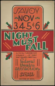 Night Must Fall, San Diego, 1938. Creator: Unknown