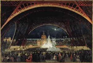 Eiffel Tower Prints: Night fete at the Universal Exhibition of 1889
