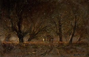 Night Landscape with Ox-Yoke, 1895-1900. Creator: Ladislav Mednyanszky