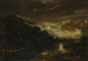 Cloudy Prints: Night Landscape with a River, 1650. Creator: Aert van der Neer