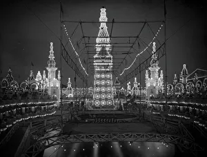 Transparency Prints: Night in Luna Park, Coney Island, N.Y. c1905. Creator: Unknown