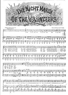 Lyrics Prints: The Night March of the Volunteers, 1860