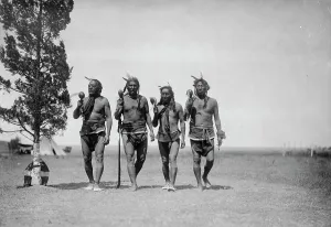 Great Plains Prints: Night medicine men, 1908, c1908. Creator: Edward Sheriff Curtis
