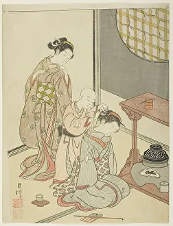 Harunobu Prints: Night Rain of the Tea Stand (Daisu no yau)