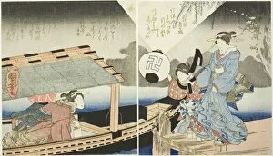 Night scene aboard a pleasure boat, c. 1830s. Creator: Utagawa Kuniyoshi