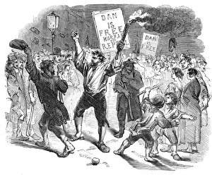 Placard Collection: Night-scene in a Dublin-street, 1844. Creator: Unknown