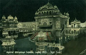 Images Dated 22nd May 2013: Night scene at the Imperial International Exhibition, White City, London, 1909