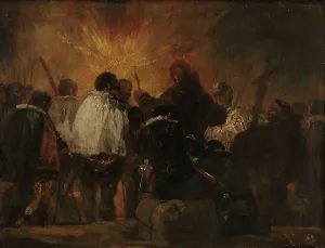 Historical Scene Or Person Prints: Night Scene from the Inquisition, probably 1810. Creator: Francisco Goya