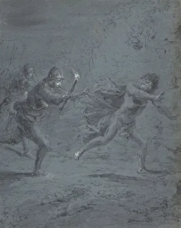 Leonard Gallery: Night scene with soldiers chasing a fugitive (Mark XIV, 5-52), 1611-74