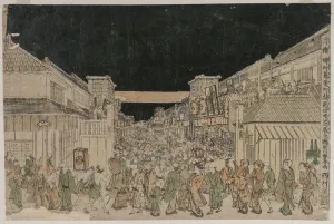 Night Scene, Street of Theatres, late 1700s-early 18002. Creator: Unknown