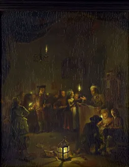 Studying Prints: The Night School, 1786. Creator: Michiel Versteegh