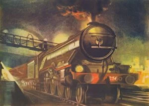 Train Station Gallery: The Night Scotsman, L.N.E.R. leaving Kings Cross, 1940