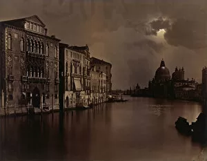 Venice Italy Collection: [Night View of the Grand Canal, Venice], ca. 1875. Creator: Carlo Naya