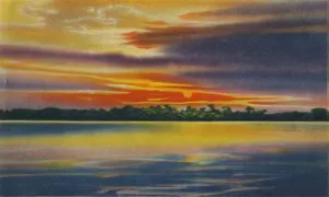 Atlantico Prints: Nightfall on the Magdalena River, Barranquilla, c1940s