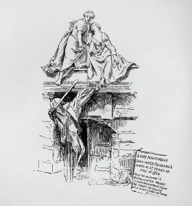 Ward Downey Prints: The Nightingale Monument, 1890