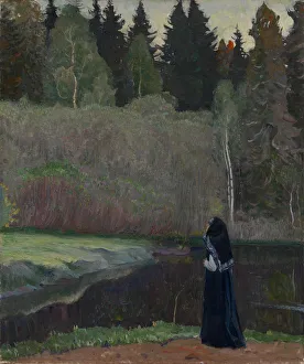 The Nightingale is Singing, 1918. Artist: Nesterov, Mikhail Vasilyevich (1862-1942) The Nightingale is Singing, 1918. Artist: Nesterov, Mikhail Vasilyevich (1862-1942)