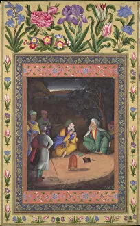 Intellectual Collection: A Nighttime Gathering, Folio from the Davis Album, dated 1664-65. Creator: Muhammad Zaman