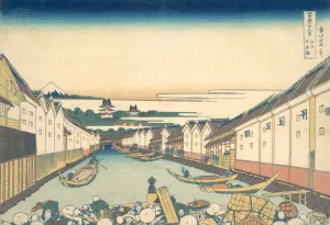 Nihonbashi in Edo (Edo Nihonbashi), from the series Thirty-six Views of Mount Fuji