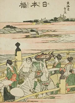 Rooftop Gallery: Nihonbashi, from the series 'Fifty-three Stations of the Tokaido (Tokaido gojusan)