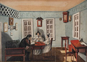 Decemberist Gallery: Nikita Muravyov with his Daughter Sofia by exile in Irkutsk province, 1837