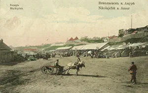 Bazaar Prints: Nikolaevsk-on-Amur. Bazaar, 1900. Creator: Unknown